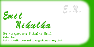 emil mikulka business card